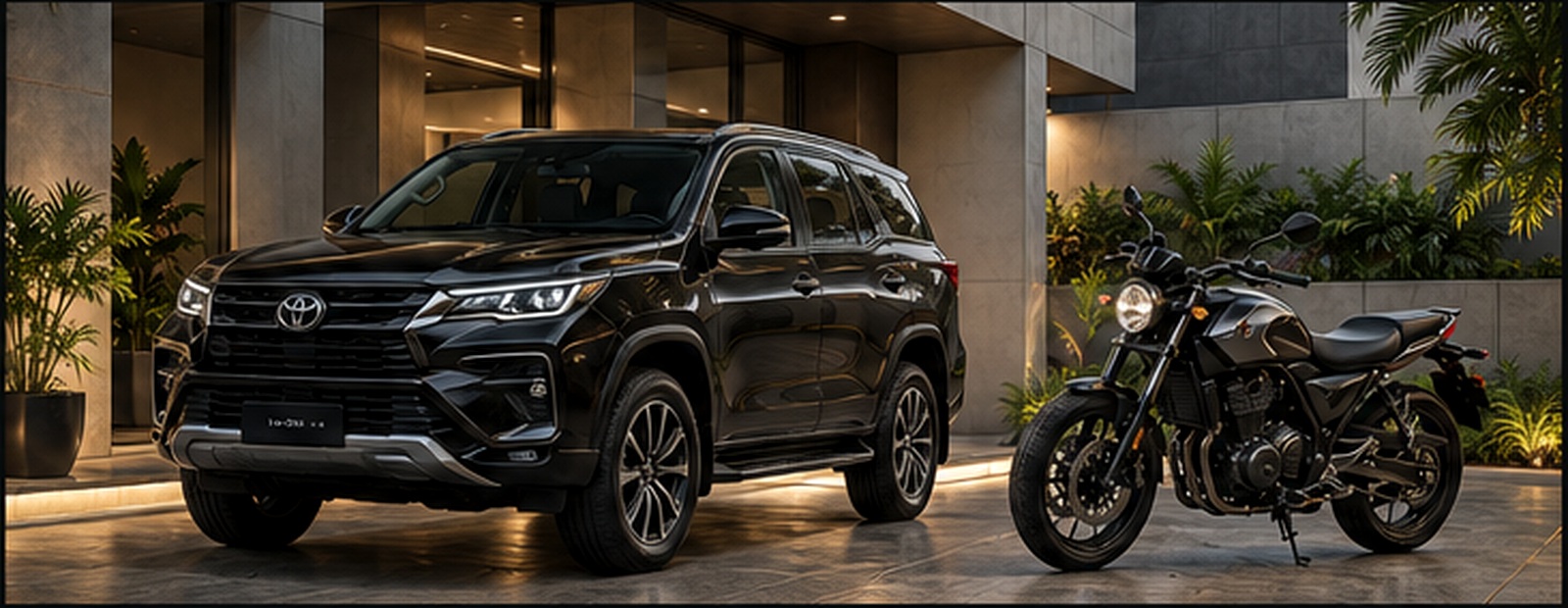 Premium SUV and motorcycle available through Luxe Vista Car and Motorcycle Rentals